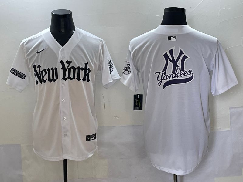 Men 2025 New York Yankees Blank White Five generations Joint Name Nike MLB Jersey style 62
